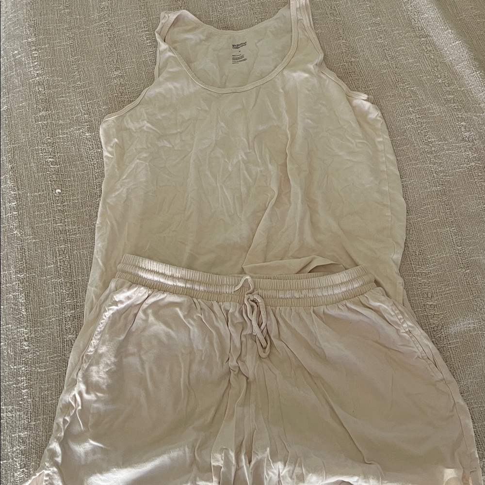 Girlfriend Collective Cream Pajama Set